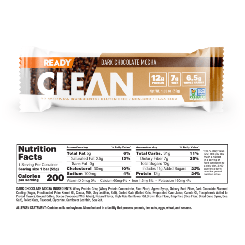 Clean Bar Dark Chocolate Sea Salt - Ready Nutrition